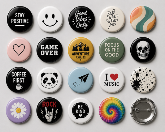 Design dine egne buttons – morsomt, billig og synlig!